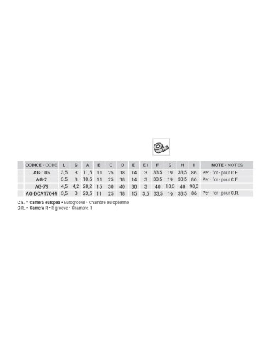 AG-2 - Cerniera porte interne alluminio/legno 3+2 fori